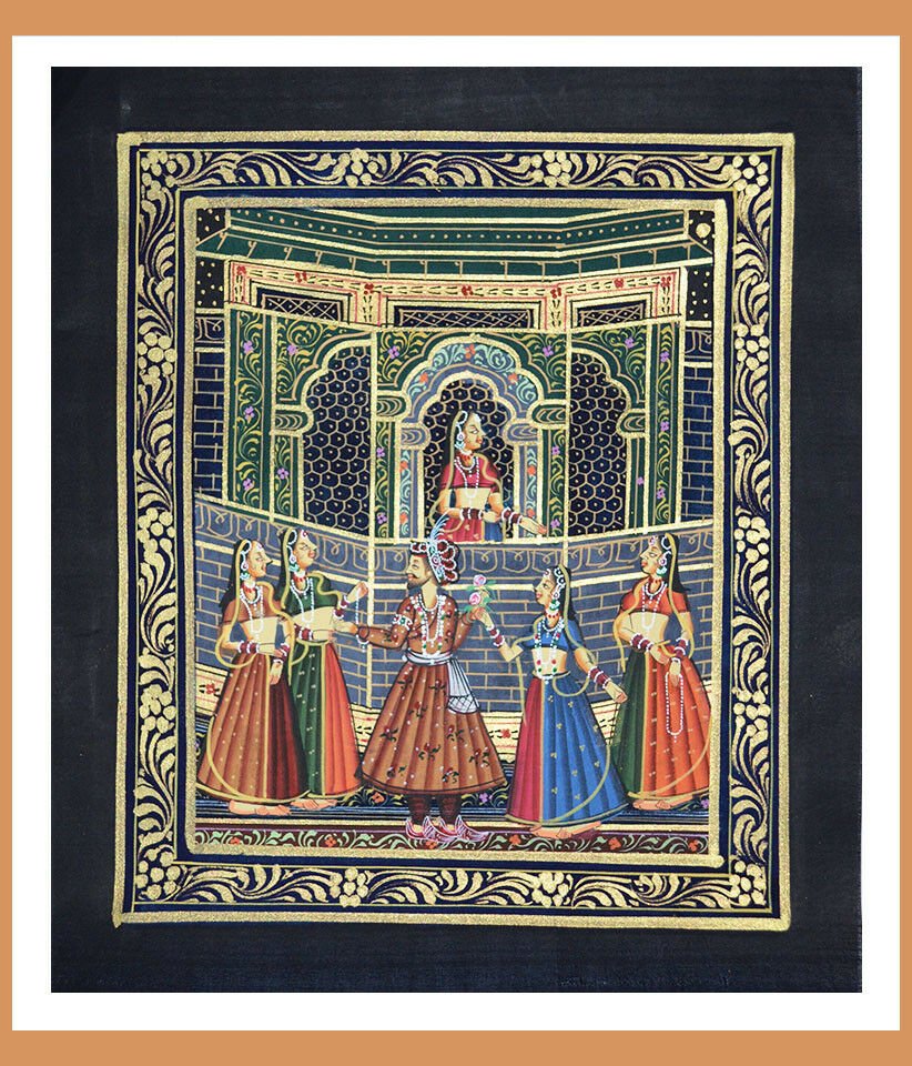 Mughal King And Queen Miniature Painting