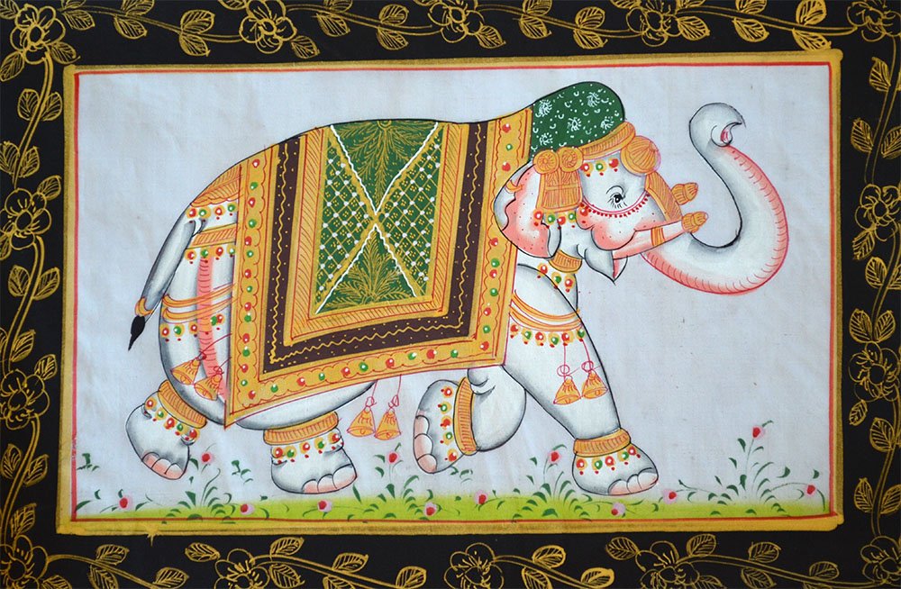 Decorated Elephant Miniature Painting - Image 2