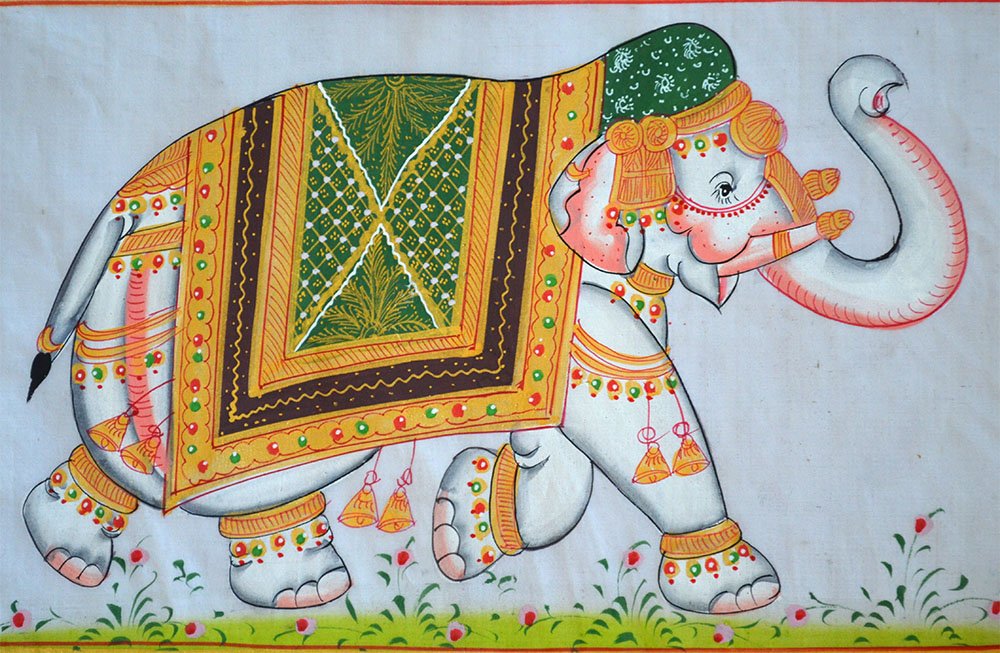 Decorated Elephant Miniature Painting - Image 3