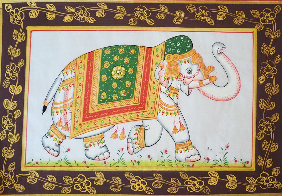 Decorated Elephant Miniature Painting - Image 2