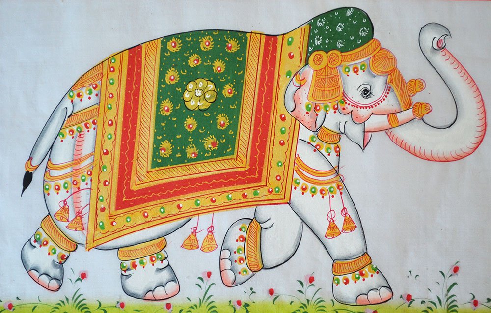 Decorated Elephant Miniature Painting - Image 3
