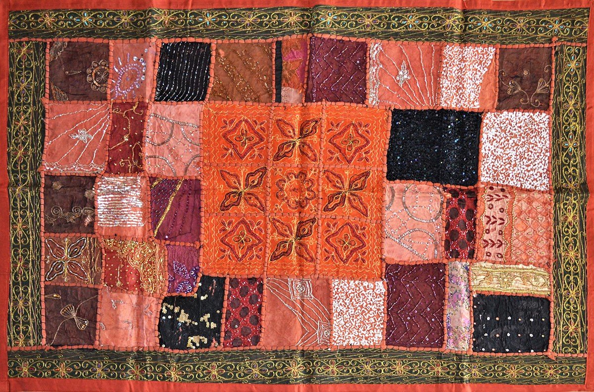 Sequin Bead Work Hand Embroidered Wall Tapestry