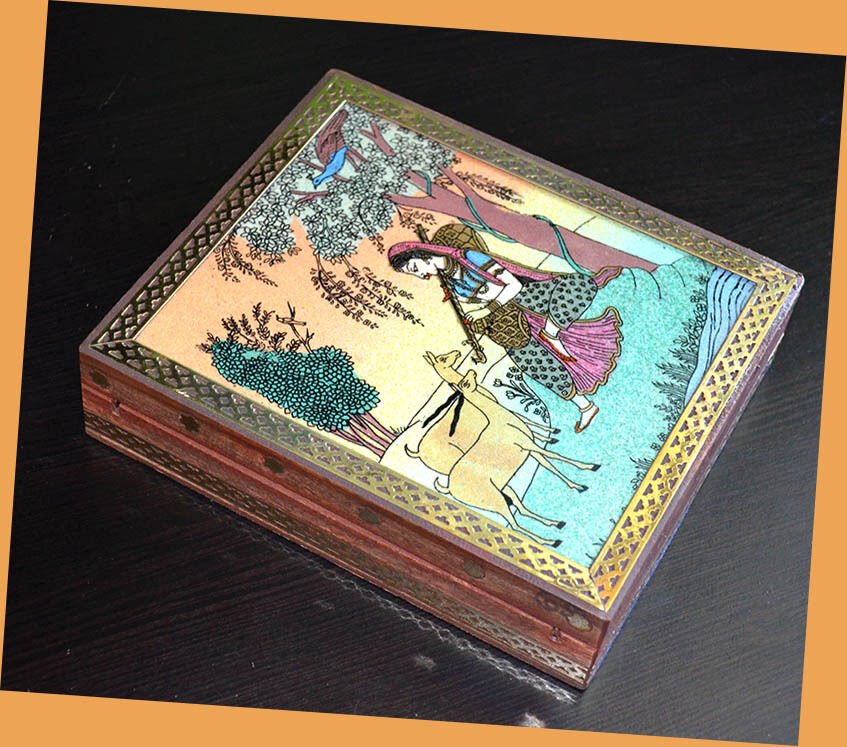 Wood Gemstone Painting Jewelry Box - Image 3