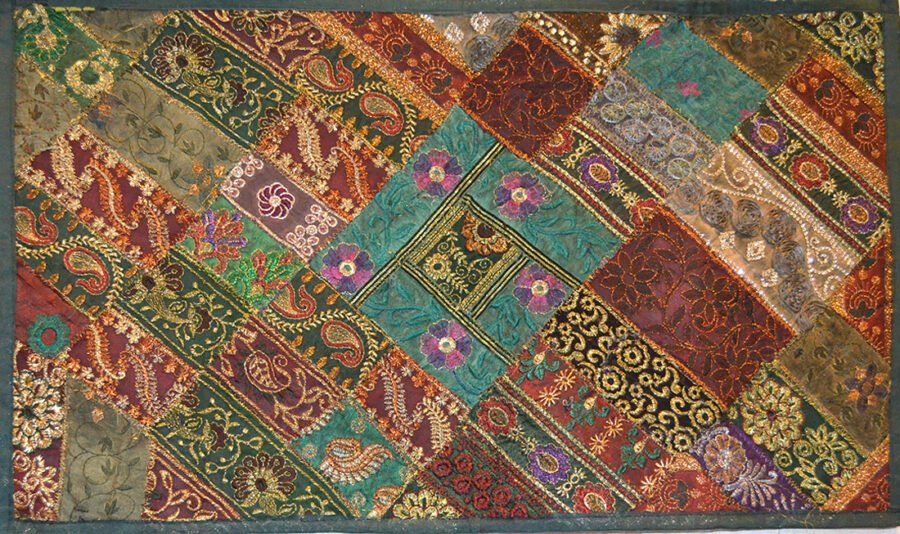 Hand Embroidered Antique Patches Sequin Work Wall Tapestry