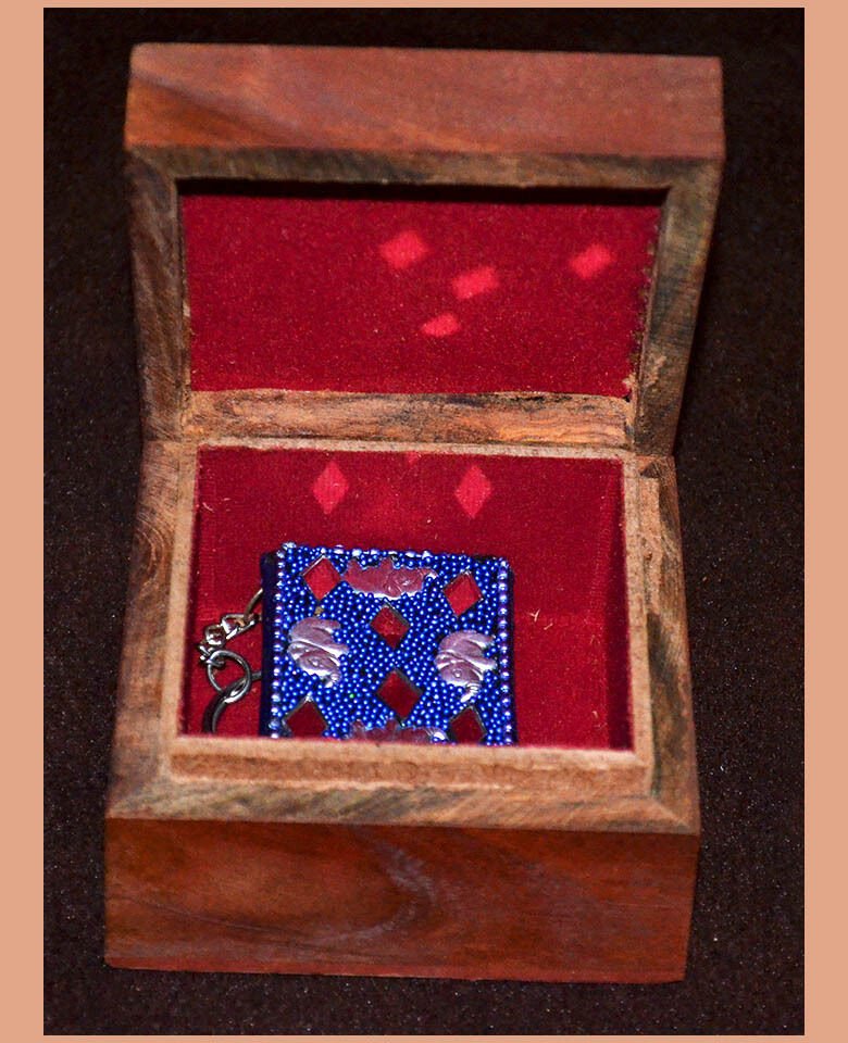 Square Wood Gemstone Jewelry Box - Image 3