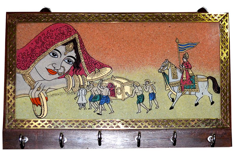 Gemstone painting wood key holder wall mounted key organizer - Image 4