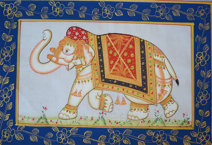 Decorated Elephant Miniature Painting - Image 2