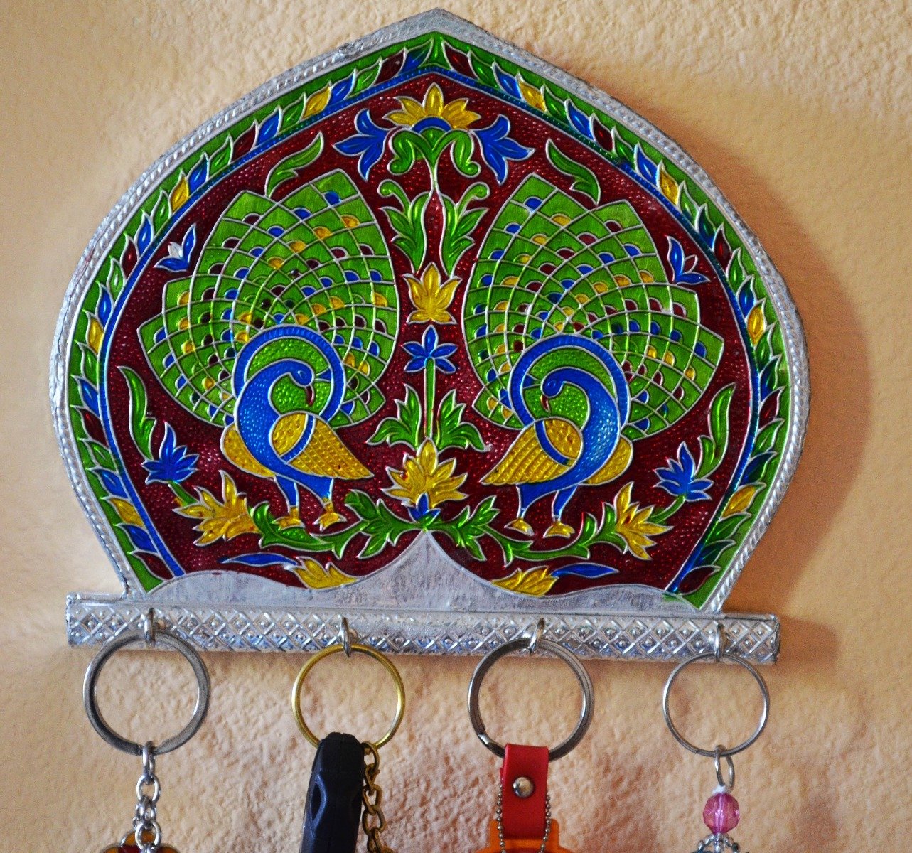 Metal Minakari Wall Mounted Key Organizer - Image 3