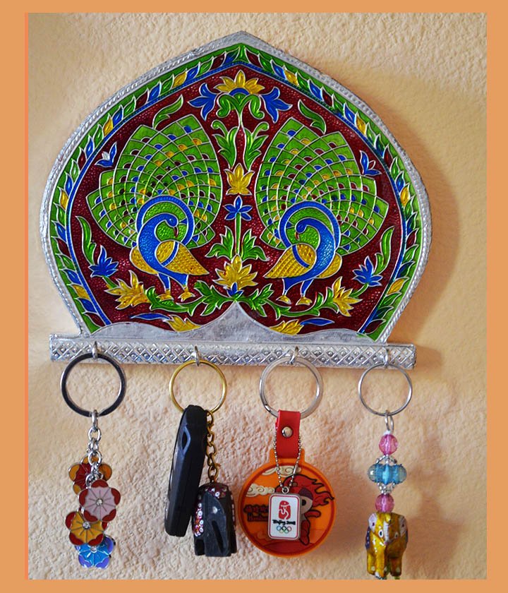 Metal Minakari Wall Mounted Key Organizer - Image 4