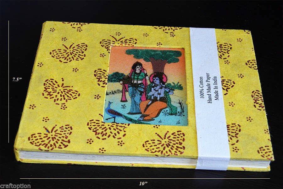 Handmade Recycled Paper Gemstone Painting Cover Journal Diary
