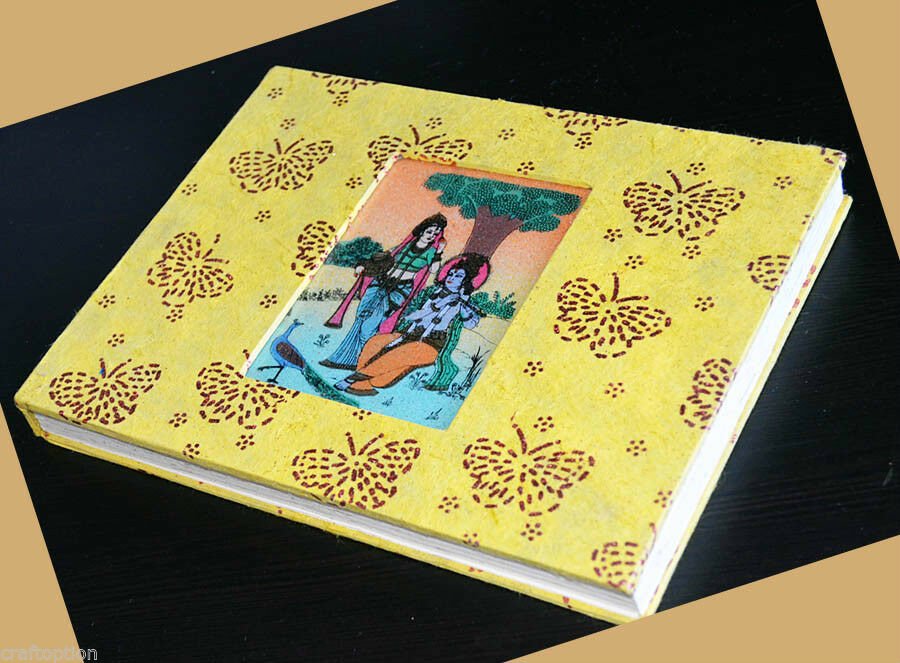 Handmade Recycled Paper Gemstone Painting Cover Journal Diary - Image 4