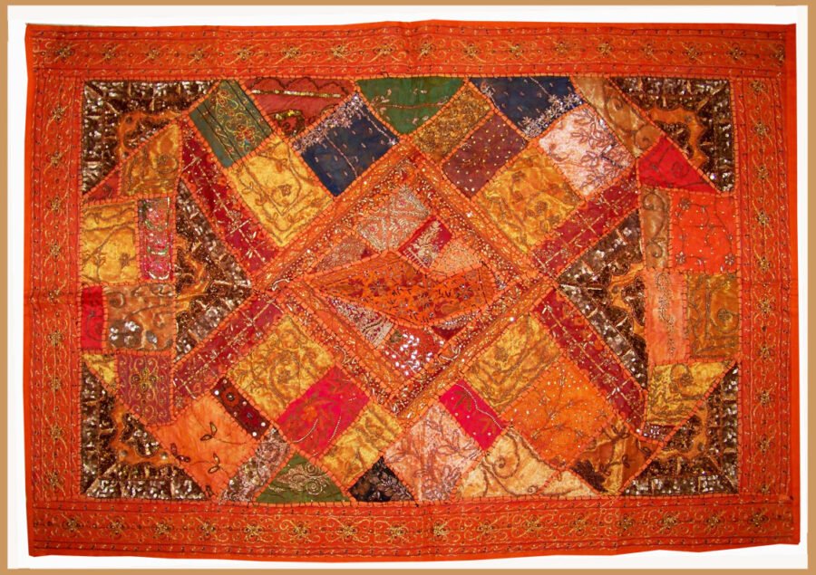 Sequin Bead Work Hand Embroidered Wall Tapestry