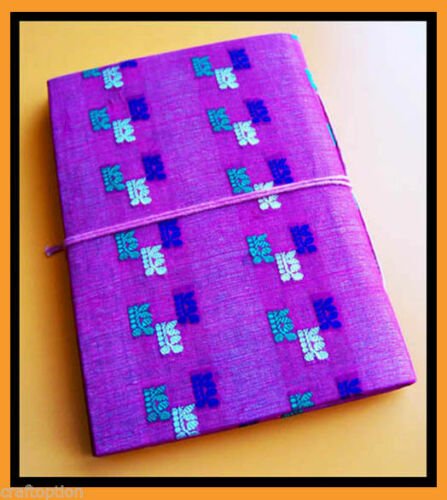 Purple Brocade Cover Handmade Paper Journal Diary