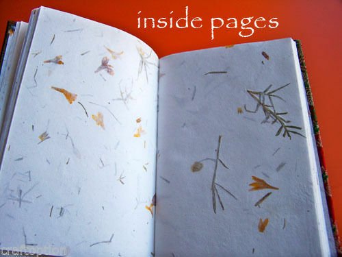 Purple Brocade Cover Handmade Paper Journal Diary - Image 4