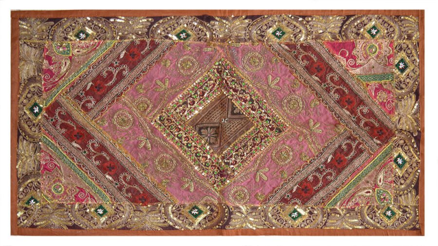 Hand Embroidered Antique Patches Sequin Work Wall Tapestry