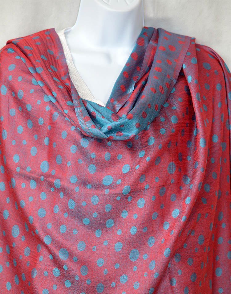 Silk Blend Double Sided Paisley Shawl Wrap - Image 2