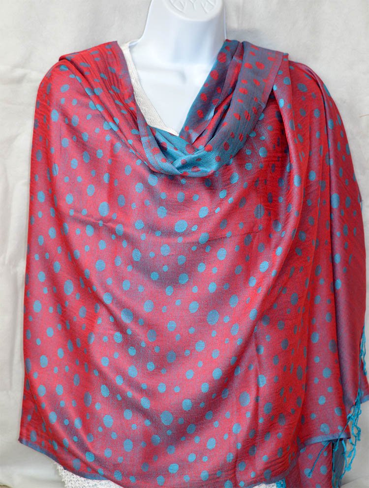 Silk Blend Double Sided Paisley Shawl Wrap