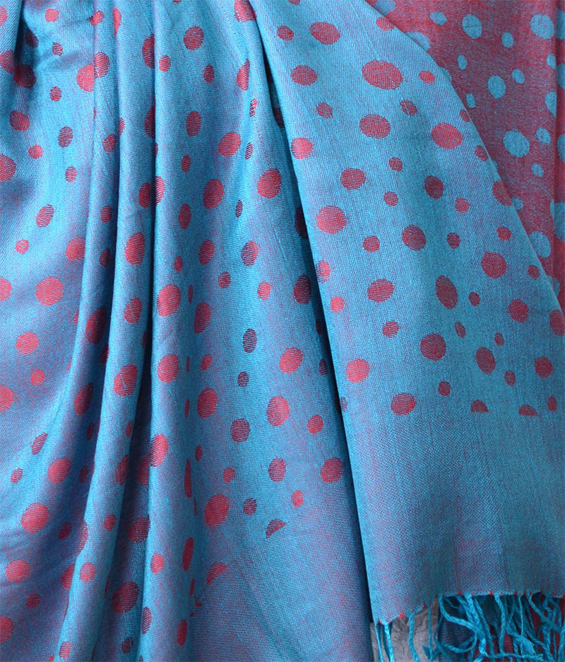 Silk Blend Double Sided Paisley Shawl Wrap - Image 5