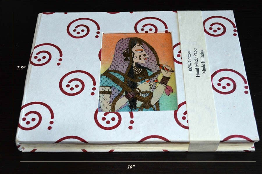 Handmade Recycled Paper Gemstone Painting Cover Journal Diary