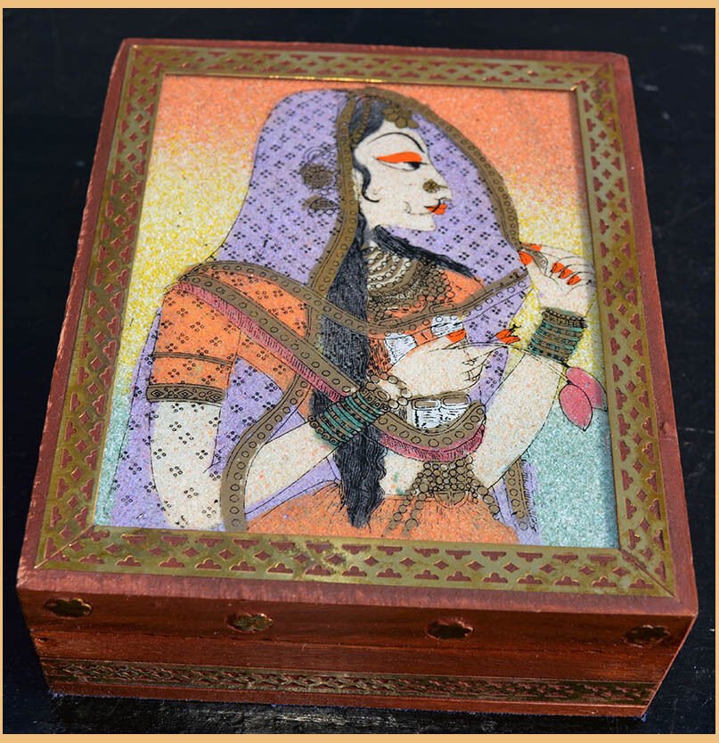 Wood Gemstone Painting Jewelry Box - Image 2