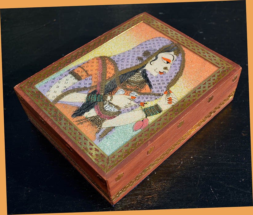 Wood Gemstone Painting Jewelry Box - Image 3
