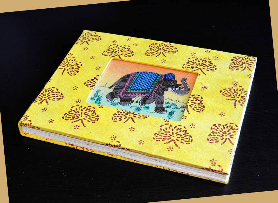 Gemstone Painting Cover Recycled Handmade Paper Journal Diary - Image 6
