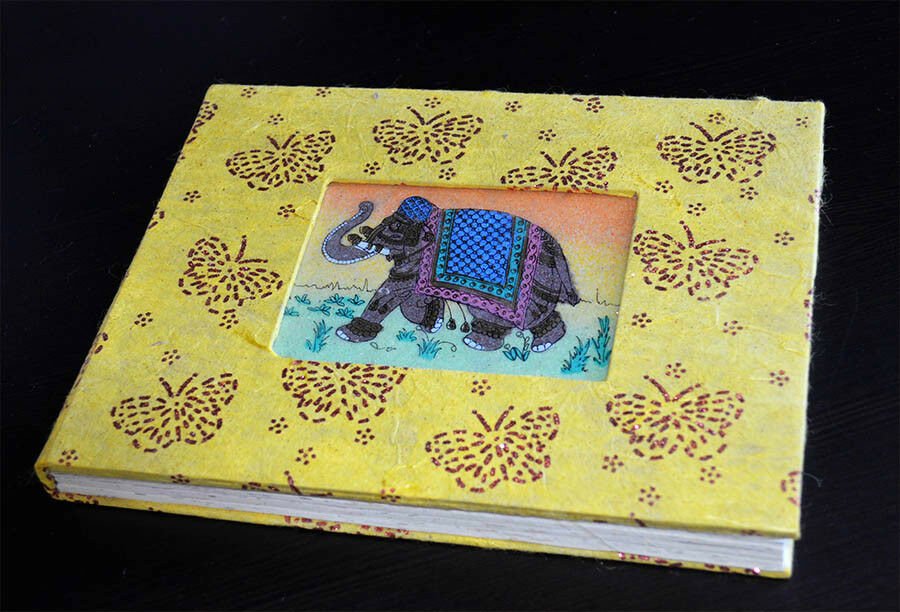 Gemstone Painting Cover Recycled Handmade Paper Journal Diary - Image 3