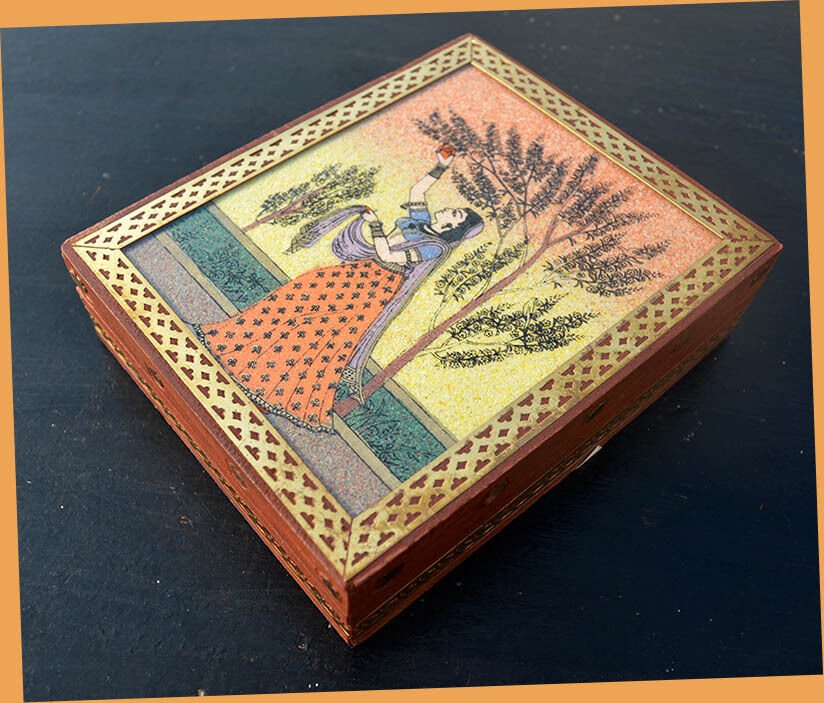 Wood Gemstone Painting Jewelry Box - Image 2